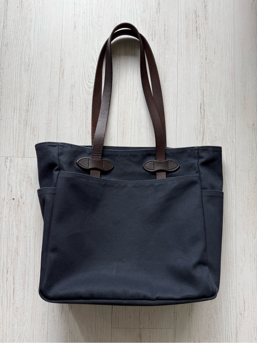 Filson Tote Bag Open Top Navy Rugged Twill Made in USA Unisex Vintage